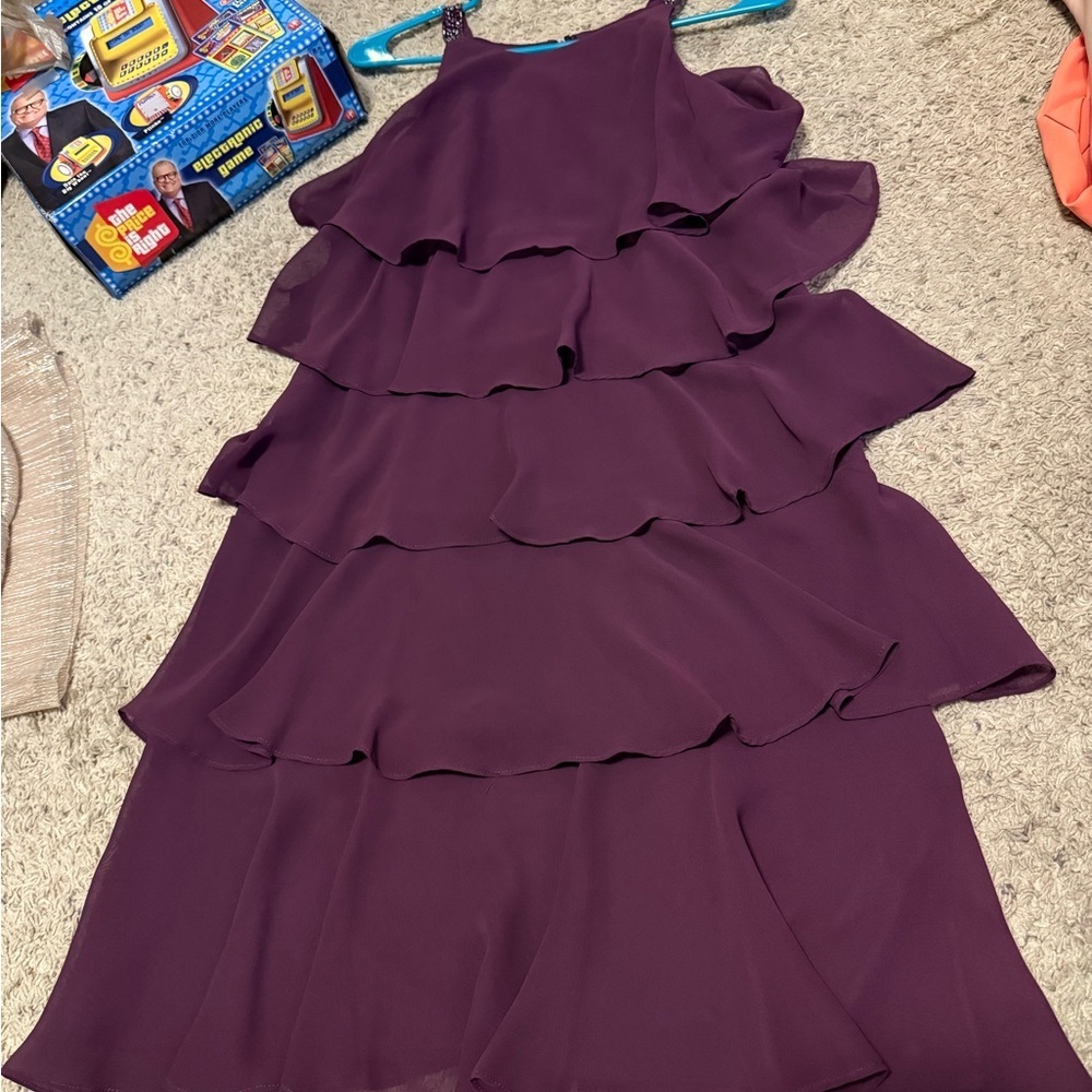 S.L. Fashions Women's Formal Layered Dress in Purple